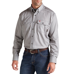 Ariat Flame Resistant Silver Fox Solid Work Shirt 