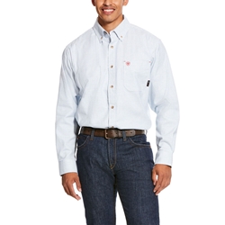 Ariat Flame Resistant White Multi Twill Durastretch Classic Work Shirt 