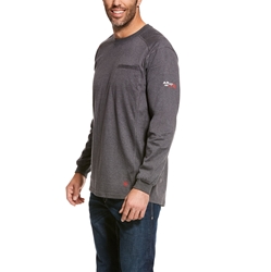 Ariat Mens Flame Resistant Air Crew T-Shirt | Charcoal Heather 