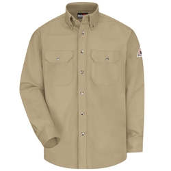 Bulwark Flame Resistant 7 Ounce Dress Uniform Shirt | Khaki 
