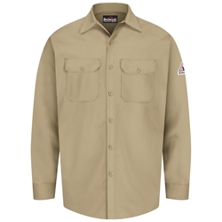 Bulwark Flame Resistant Button-Front Work Shirt | Khaki 