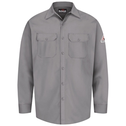 Bulwark Flame Resistant Button-Front Work Shirt | Silver Gray 