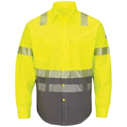 Bulwark Flame Resistant Hi-Visibility Color Block Uniform Shirt 