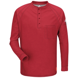 BulwarkFlame Resistant iQ Series Long Sleeve Henley | Red 
