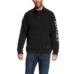 Ariat Flame Resistant Black Primo Fleece Log 1/4 Zip Sweater 