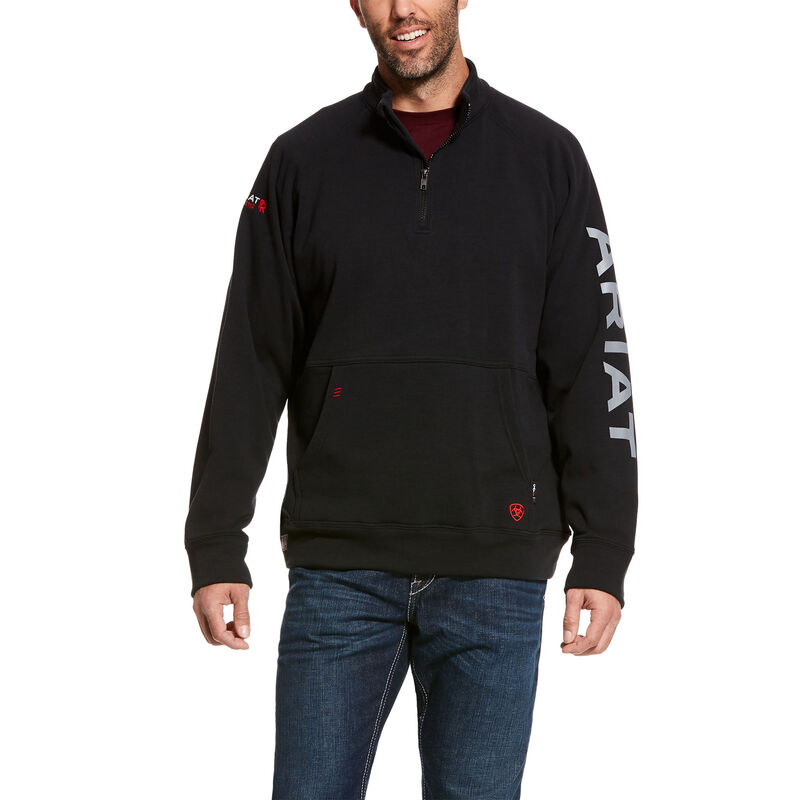 Black 10027917 Zip Resistant Fleece Sweater Ariat | Flame Primo 1/4 Log