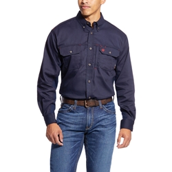 Ariat Flame Resistant Navy Solid Vent Work Shirt 