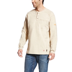 Ariat Flame Resistant Sand Heather Air Henley Top 