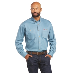 Ariat Flame Resistant Steel Blue Vented Work Shirt 