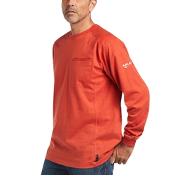 Ariat Mens Flame Resistant Air Crew T-Shirt | Volcanic Heather 