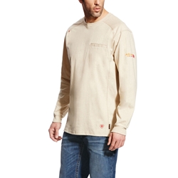 Ariat Mens Flame Resistant Air Crew T-Shirt | Sand Heather 