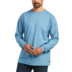 Ariat Mens Flame Resistant Steel Blue AC Crew T-Shirt 