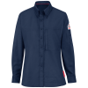 Bulwark FR Women's iQ Series Lightweight Comfort Woven Shirt | Navy flame, fire, resistant, frc, retardant, long sleeve, button down