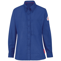 Bulwark FR Womens iQ Series Lightweight Comfort Woven Shirt | Royal flame, fire, resistant, frc, retardant, long sleeve, button down, ladies, women