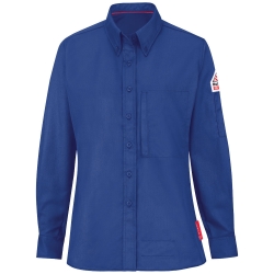 Bulwark FR Womens iQ Series Lightweight Comfort Woven Shirt | Royal flame, fire, resistant, frc, retardant, long sleeve, button down, ladies, women