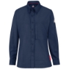 Bulwark FR Women's iQ Series Midweight Comfort Woven Shirt | Navy flame, fire, resistant, frc, retardant, long sleeve, button down, uniform, ladies, womens, feminine