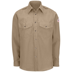 Bulwark Flame Resistant 4.5 oz Snap Front Nomex Uniform Shirt | Tan 