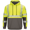 Bulwark Flame Resistant Hi-Visibility Color Block Pullover Fleece Sweatshirt W/ Waffle Lining 
