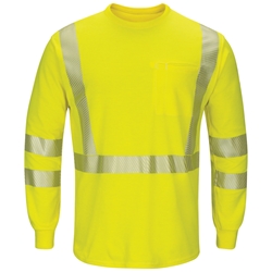 Bulwark Flame Resistant Hi-Visibility Lightweight Long Sleeve T-Shirt 