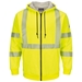Bulwark Flame Resistant Hi-Visibility Zip Front Hooded Fleece Sweatshirt W/ Waffle Lining - SMZ4HV