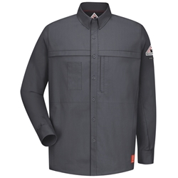 Bulwark Flame Resistant IQ Series Comfort Woven Concealed Pocket Shirt | Charcoal 