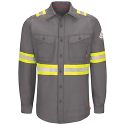 Bulwark Flame Resistant IQ Series Endurance Enhanced Visibility Work Shirt | Grey 