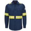 Bulwark Flame Resistant IQ Series Endurance Enhanced Visibility Work Shirt | Navy 