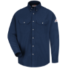 Bulwark Flame Resistant Navy Cool Touch 2 Button Front Deluxe Shirt 