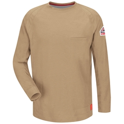 Bulwark Flame Resistant iQ Series Long Sleeve T-Shirt | Khaki 