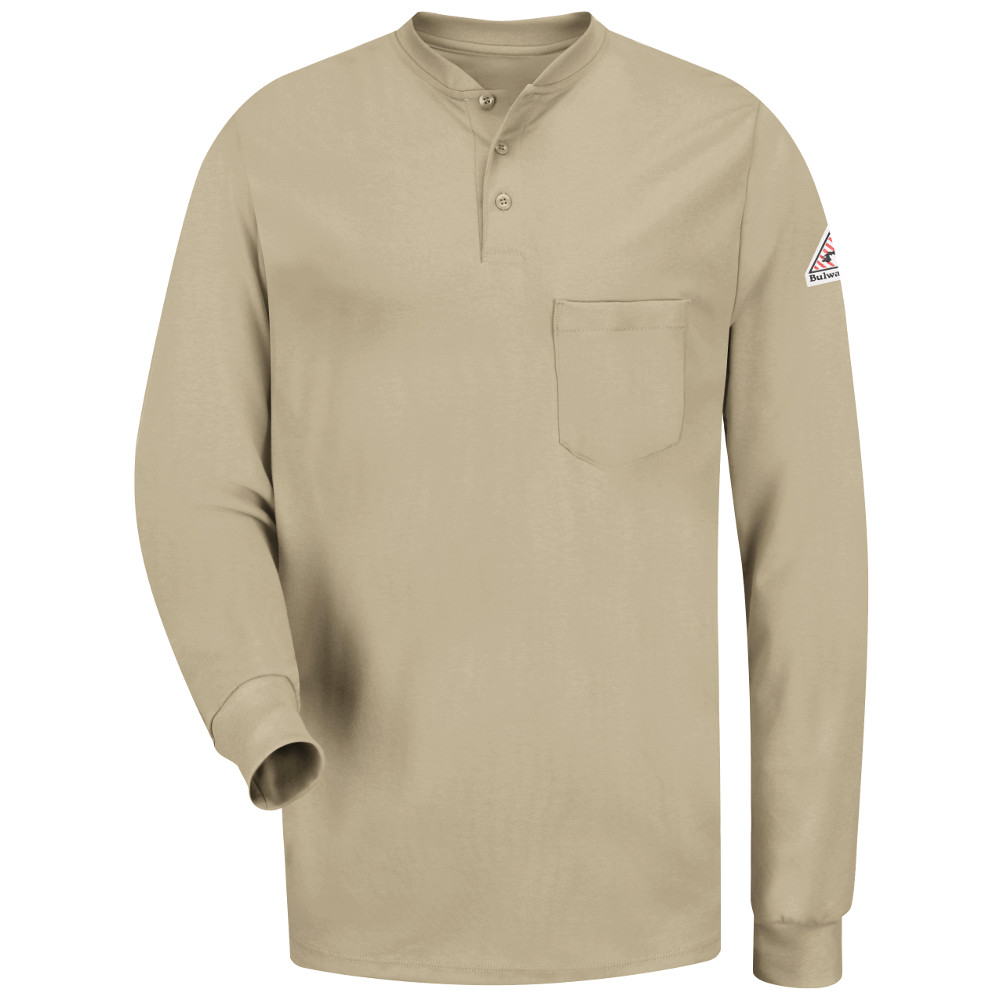 Bulwark FR Men's Long Sleeve Flame Resistant Work Shirt Khaki 