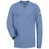Bulwark Long Sleeve Flame Resistant Tagless Henley Shirt | Light Blue 