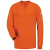 Bulwark Long Sleeve Flame Resistant Tagless Henley Shirt | Orange 