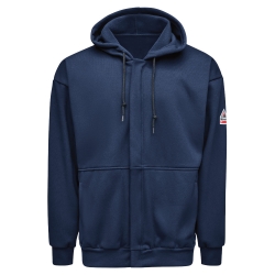 Bulwark Navy Flame Resistant Fleece Hooded Sweatshirt 