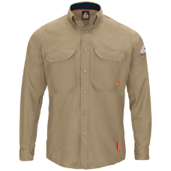 Bulwark iQ Series Comfort Woven Mens Lightweight Shirt | Khaki 