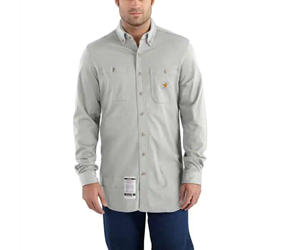 Carhartt Flame Resistant Force Cotton Hybrid Shirt | Light Gray 