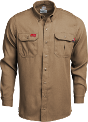 Lapco 5 oz FR Tecasafe® One Inherent Modern Uniform Shirt | Khaki 