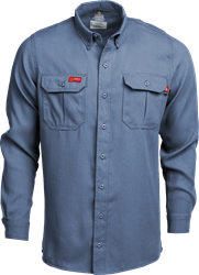 Lapco 5 oz FR Tecasafe® One Inherent Modern Uniform Shirt | Medium Blue 