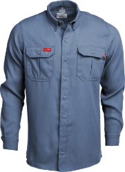 Lapco 5 oz FR Tecasafe® One Inherent Modern Uniform Shirt | Medium Blue 