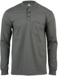 Lapco Flame Resistant 6 oz. Henley Knit Tee | Gray 