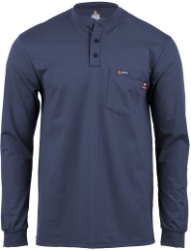Lapco Flame Resistant 6 oz. Henley Knit Tee | Navy 