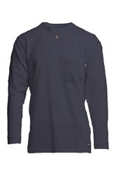 Lapco Flame Resistant 6oz Navy Pocket T-Shirt 