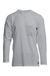 Lapco Flame Resistant 6oz Grey Pocket T-Shirt 