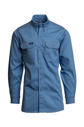 Lapco Flame Resistant 7 oz. Medium Blue Uniform Shirt 