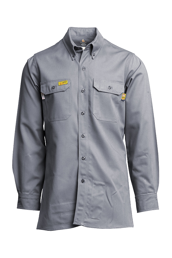 Lapco Flame Resistant 7oz Grey Advanced Comfort Uniform Shirt | GOSAC7GY