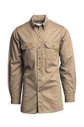 Lapco Flame Resistant 7oz Khaki Advanced Comfort Uniform Shirt 