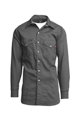 Lapco Flame Resistant Gray Western Shirt with Snaps 