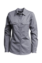 Lapco Womens FR 7oz Advanced Comfort Uniform Shirt | Gray 
