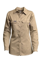 Lapco Womens FR 7oz Advanced Comfort Uniform Shirt | Khaki 