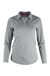 Lapco Womens FR Knit Polo Shirt - Gray grey, long, sleeve, collared, henley, womens, dark blue, tan, uniform