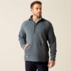 Men's Ariat FR Primo Fleece 2.0 1/4 Zip Sweater | Charcoal Gray flame,resistant,retardant,frc,quarter,oil,gas,construction,electric